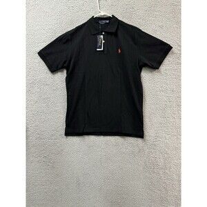 Ralph Lauren Polo Shirt Mens 2XL Black Slim Fit Short Sleeve Cotton Embr…